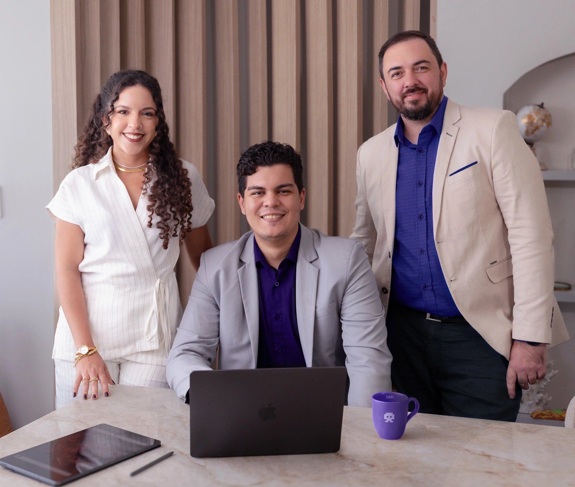 Sérgio Nascimento, Aldac Estrela e Letícia Marcelo, equipe da Seal MedTech